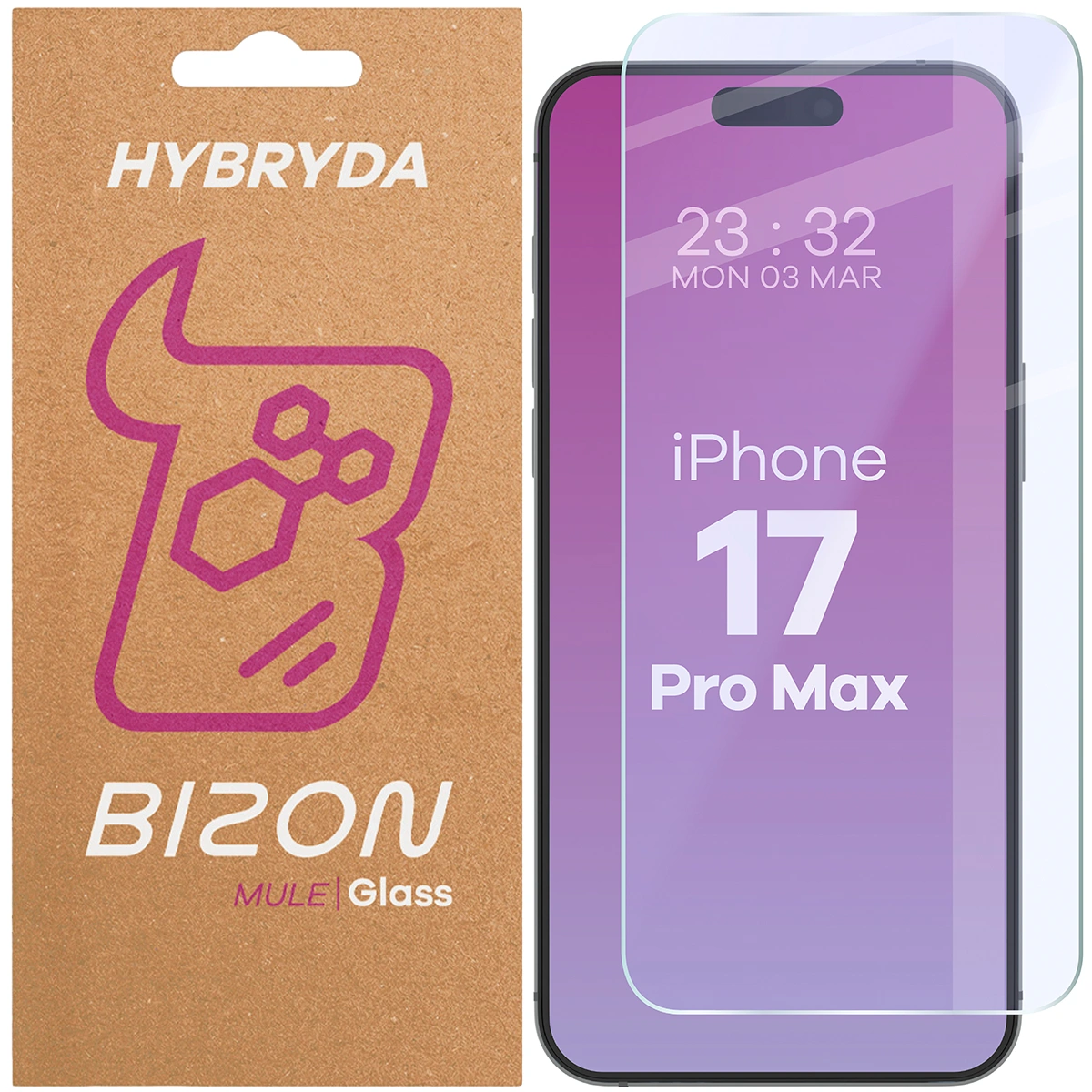 Szkło hybrydowe na ekran Bizon Hybrid Mule do Apple iPhone 17 Pro Max